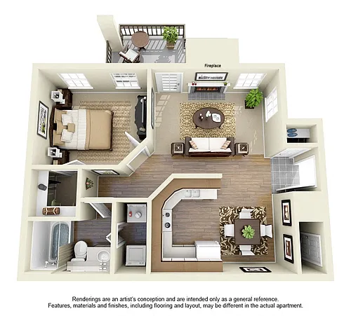 Floor plan One Bedroom A