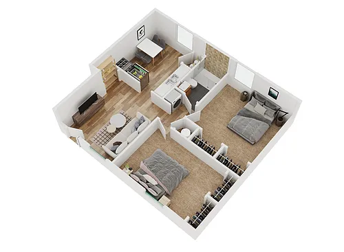 Floor plan 2 Bed 1 Bath
