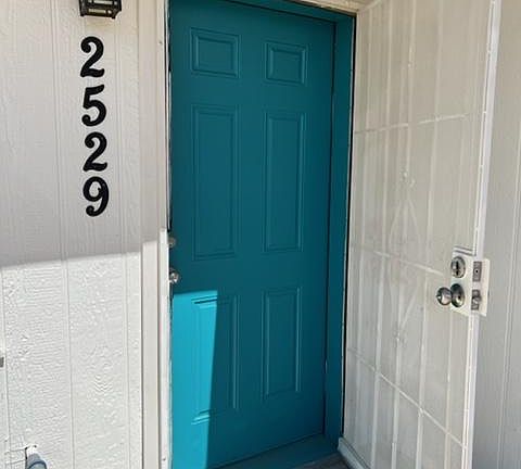 New Paint Front Door with Security Screen Door