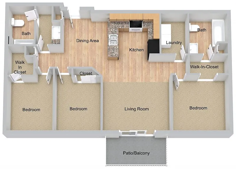 Floor plan Three Bedroom