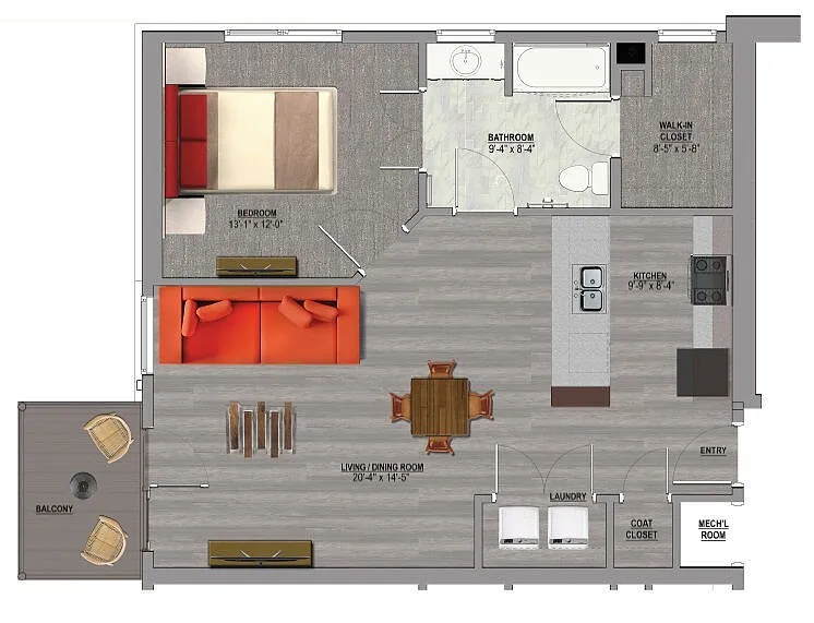 Floor plan 1 Bedroom