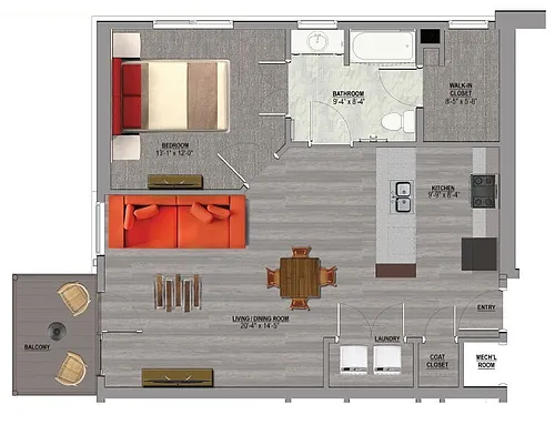 Floor plan 1 Bedroom