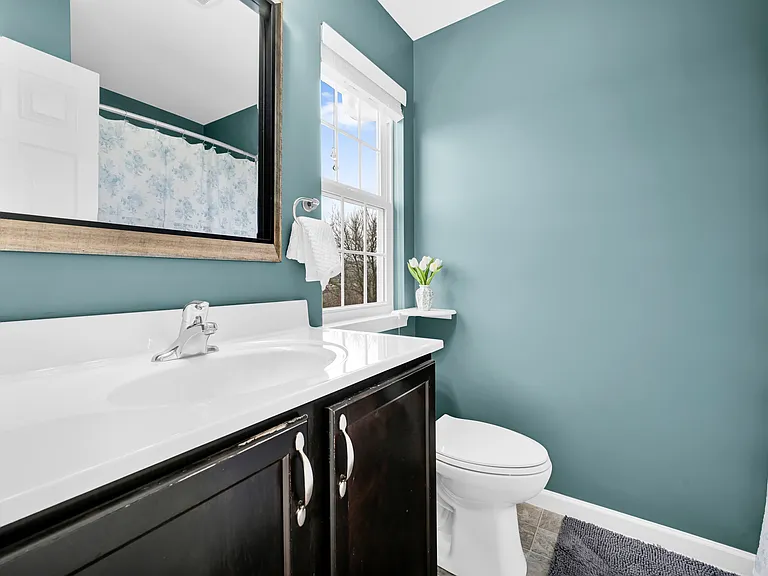 Master Bathroom with 4' wide walk-in shower (picture taken before installation of sliding glass shower door)