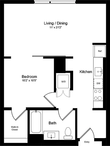 Floor plan 1 Bedroom B