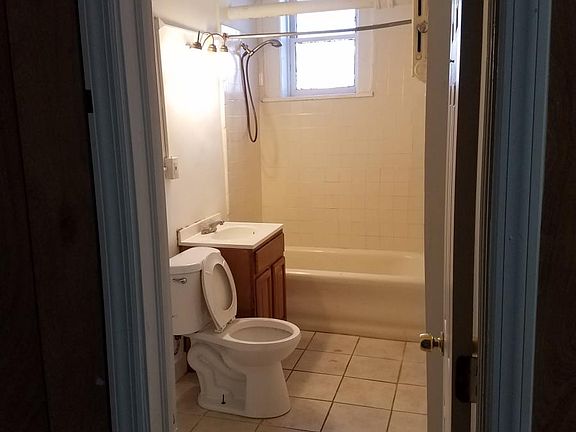 as soon as you walk in to large bathroom