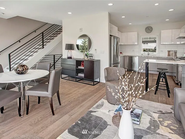 Dining area and kitchen with a convenient open layout