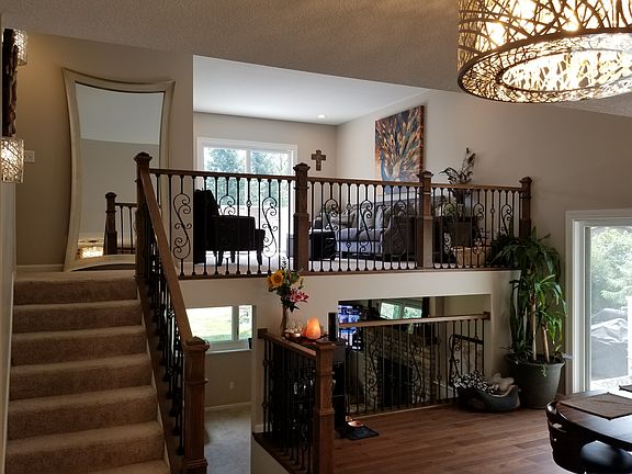 Open floor plan with split level design. Custom design, hand
