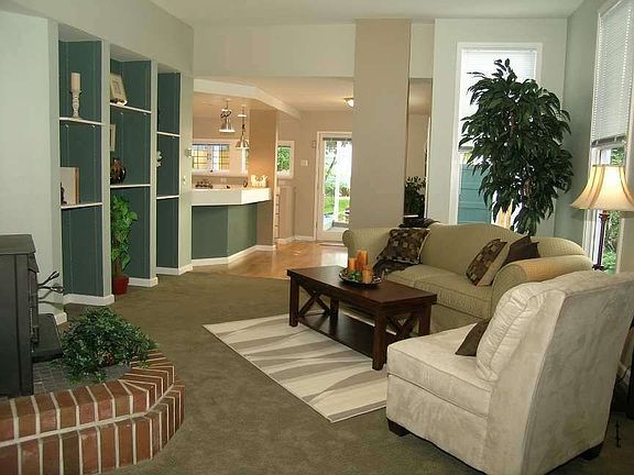 Lower unit living room into kitchen. 