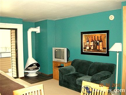 gas fireplace & outside balcony