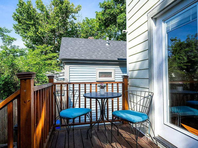 Back deck overlooking courtyard.