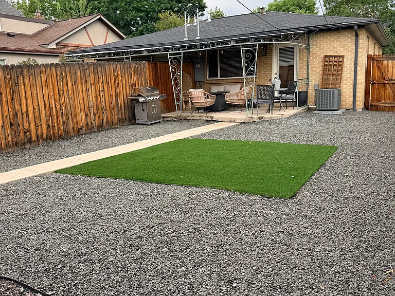 Landscaped backyard