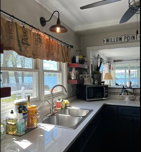 Look out to the lake while washing dishes or preparing your favorite meal.