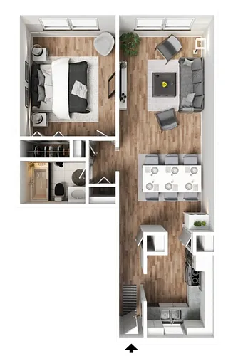 Floor plan 1 x 1 Starfish