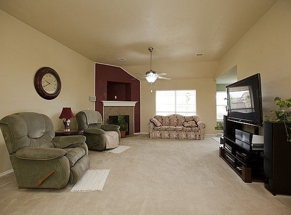 Great room has gas log fireplace