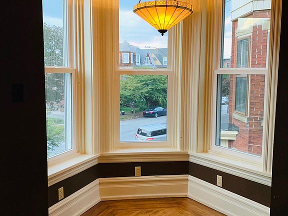 Living room - inlaid hardwood flooring