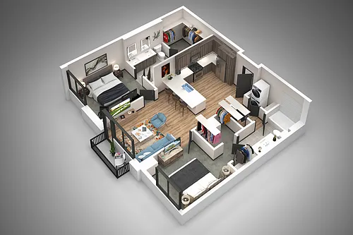 Floor plan 2 Bed/2 Bath