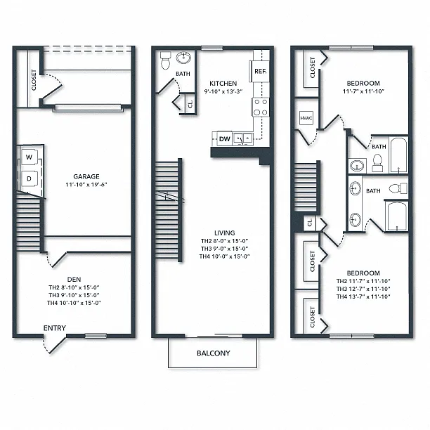 Floor plan TH2 + Den
