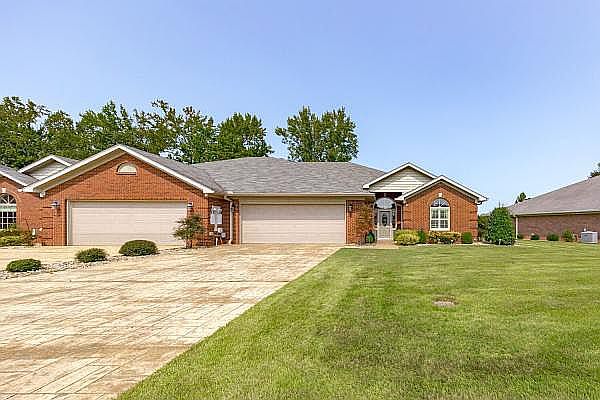 Driveway w/ two car garage