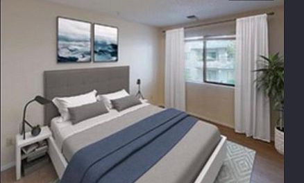 Bedroom has large south facing window for lots of light. It also features a large walk in closet.