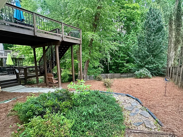 Backyard, view of upper deck.