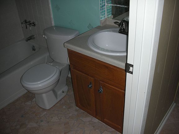 the floor of the master bath