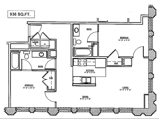 Floor plan 2 Bedroom Flat