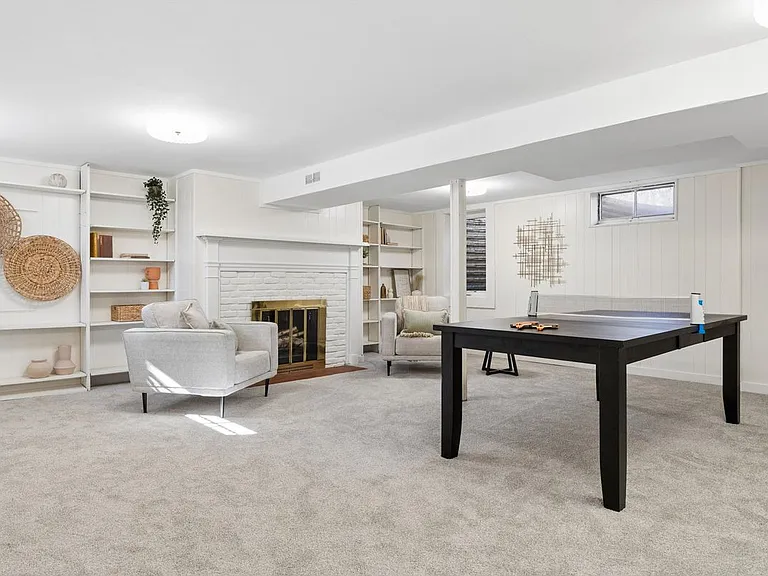 large family room in basement