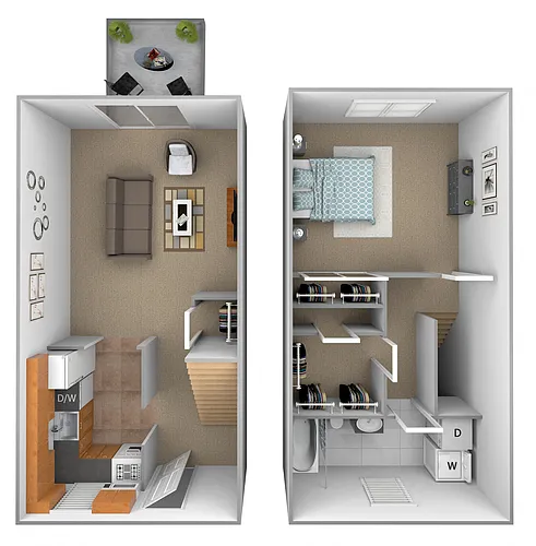 Floor plan 1 Bedroom 1 Bath