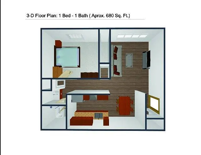 Floor plan One Bedroom Y