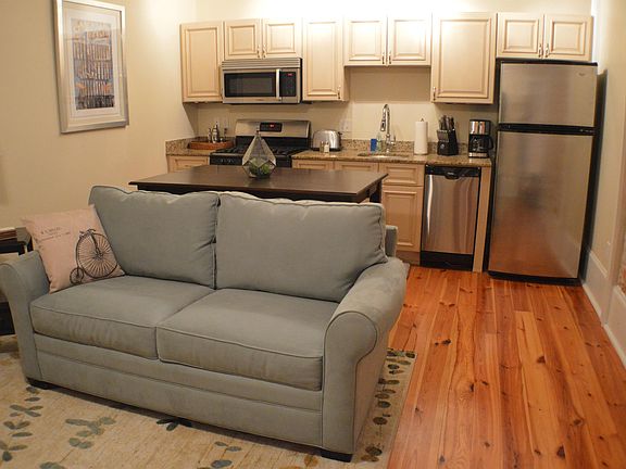 Furshihings of kitchen cookware, dishes, utensils are optional to stay.