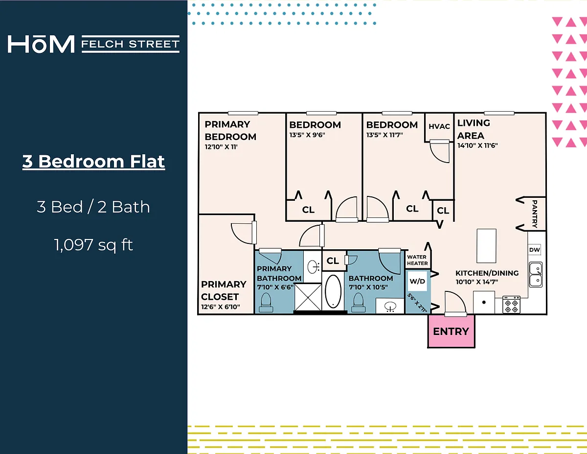 Floor plan Three Bedroom Flat