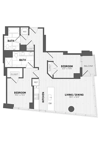 Floor plan 2 Bed/2 Bath-D-4