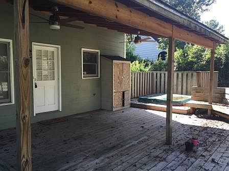 Deck with hot tub