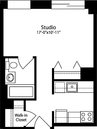 Floor plan Plan F, floors 3-15