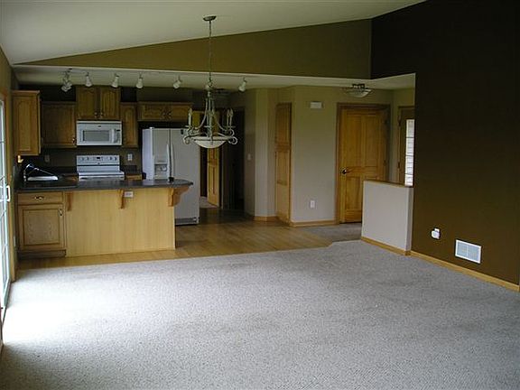 view from dining area to kitchen