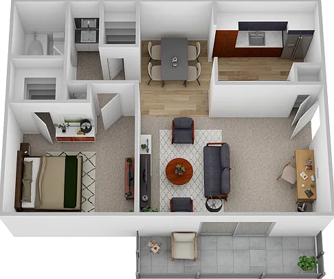 1 Bedroom/1 Bathroom Luxury Floor Plan 1 Bedroom/1 Bathroom Luxury Floor Plan