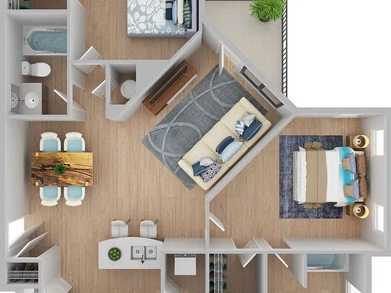 2 Bedroom | 2 Bath | 1163 SF | Renovated 2 Bedroom | 2 Bath | 1163 SF | Renovated