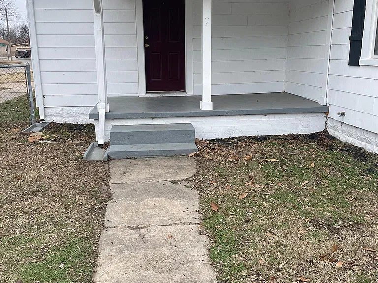 Front door, front porch