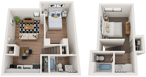 Floor plan Two Bedroom x Two Bathroom Loft