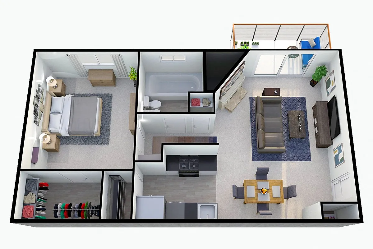 Floor plan 1x1p2