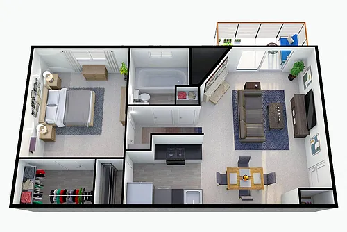 Floor plan 1x1p2