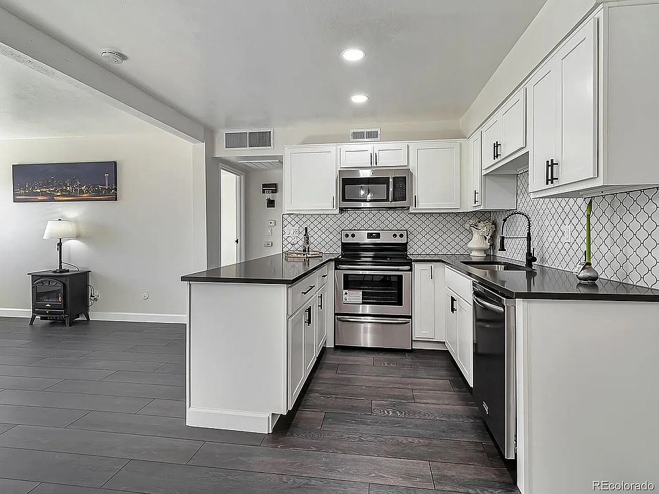 Remodeled kitchen all stainless appliances.