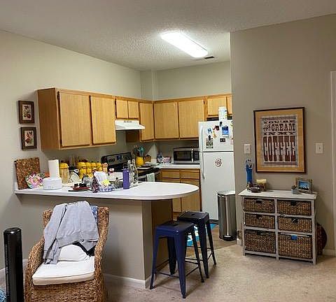 Kitchen with enough room for bar seating