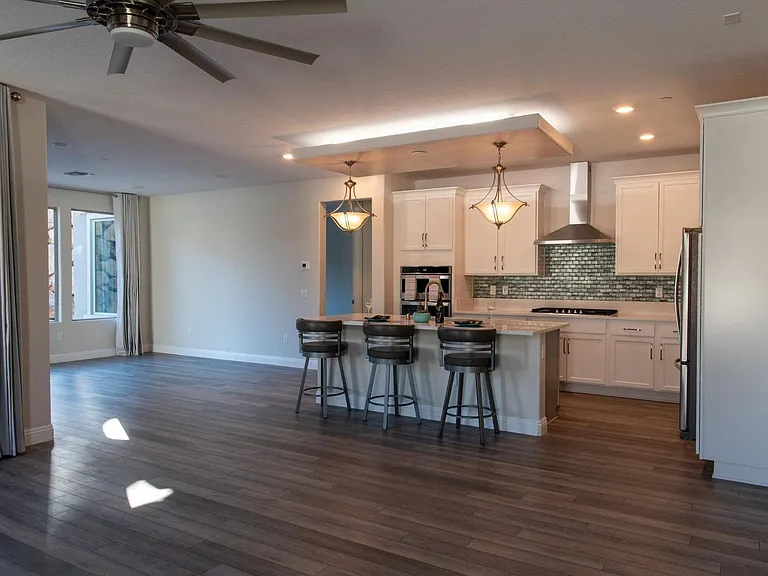 Dining room to the left of the kitchen.