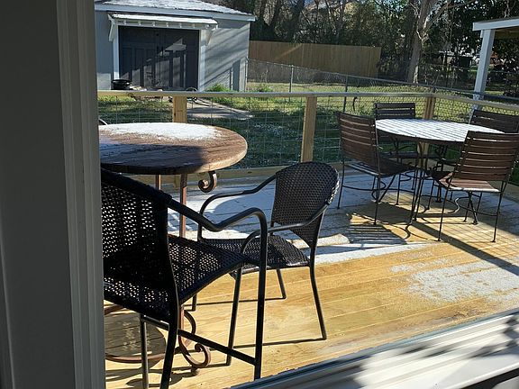 Deck and backyard from inside the house