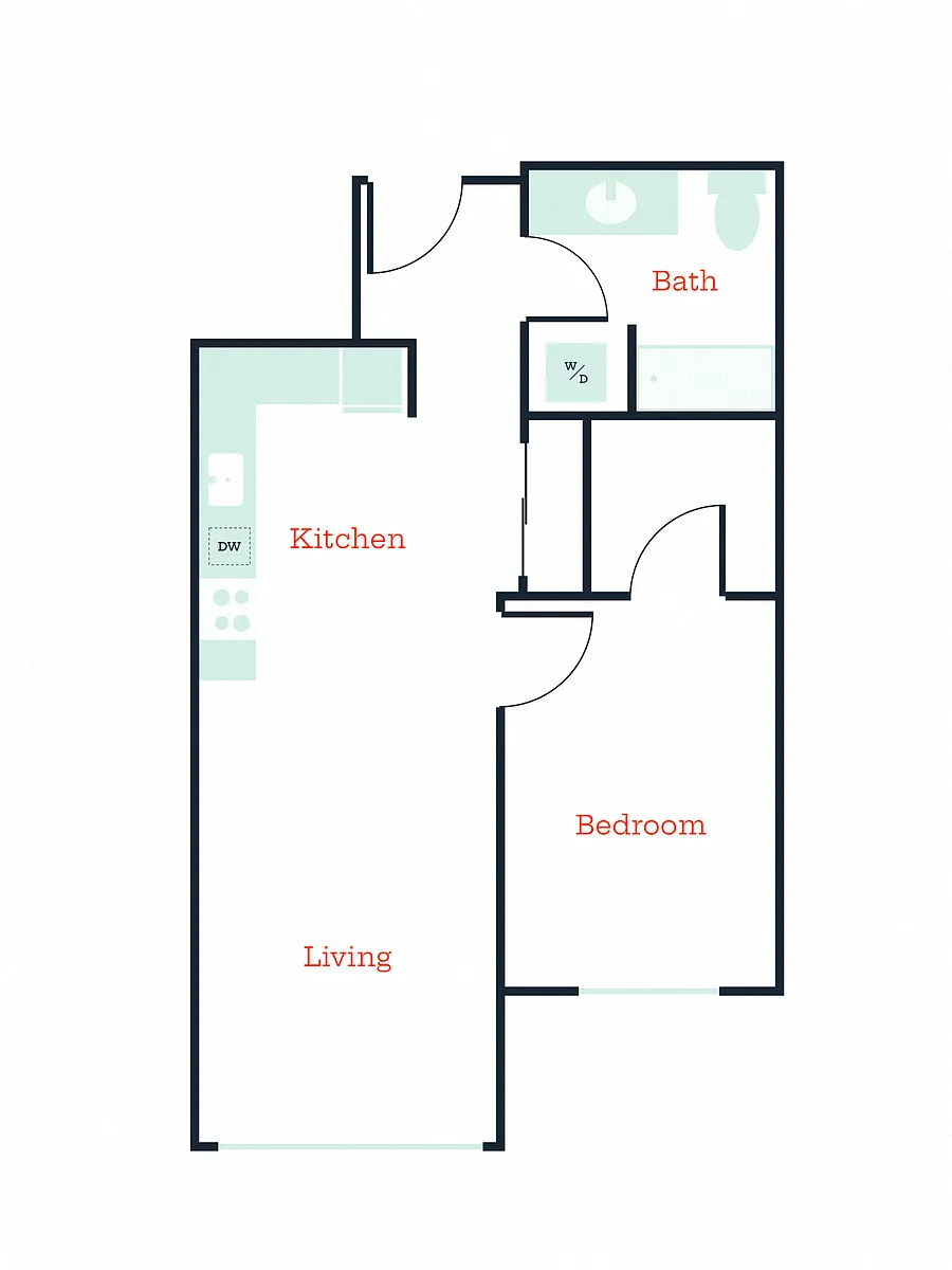 Floor plan 1X1 H