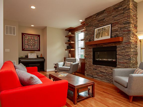 Gorgeous stone fireplace 