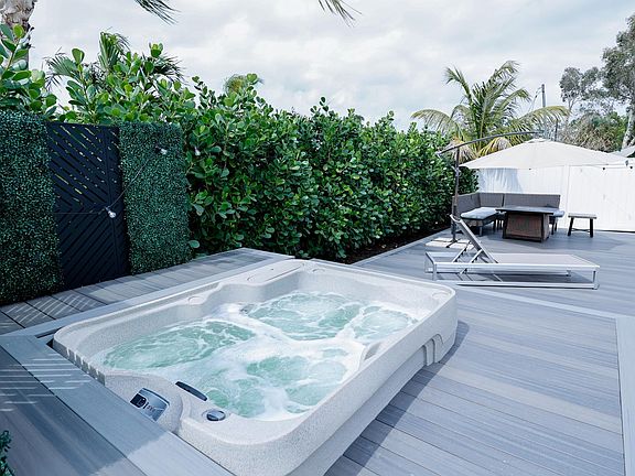 After a long day, take a dip in the soothing hot tub.