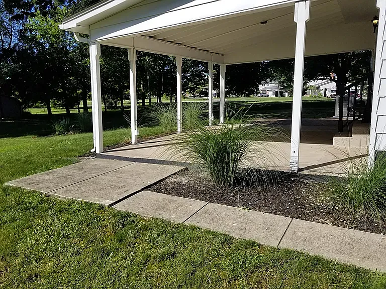 private space with side walks