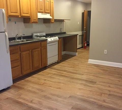 KITCHEN WILL BE REMODELED BY MOVE-IN. Cabinets will extend to edge of shelf and countertop. New gray shaker cabinets, Stainless steel appliances, new countertop, new sink and faucet.